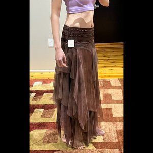 Free People Nigel Preston/Brenda Knight Ragged Stud Skirt - XS